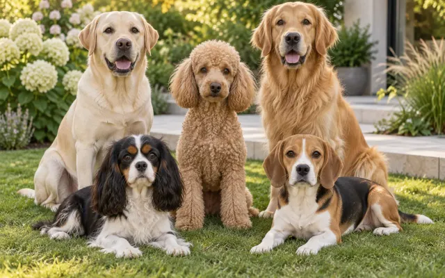 Anfängerfreundlicher Hund beim Spaziergang