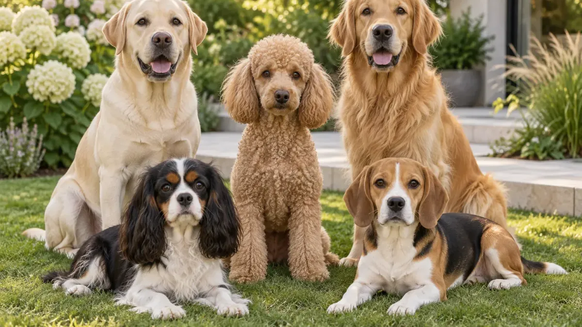 Anfängerfreundlicher Hund beim Spaziergang