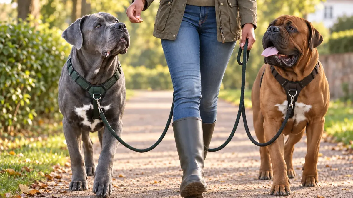 Hund läuft an lockerer Leine spazieren