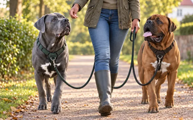 Hund läuft an lockerer Leine spazieren