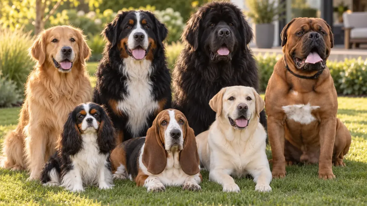 Ruhiger Familienhund liegt entspannt
